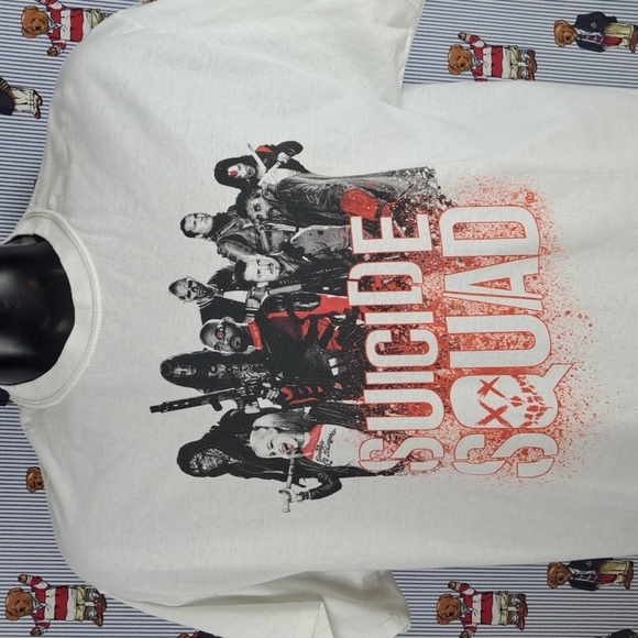 Gildan Other - DC Comics Suicide Squad official tag graphic red & white casual movie t-shirt